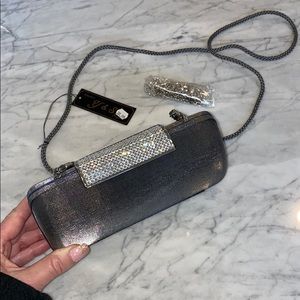 NWT charcoal gray evening bag